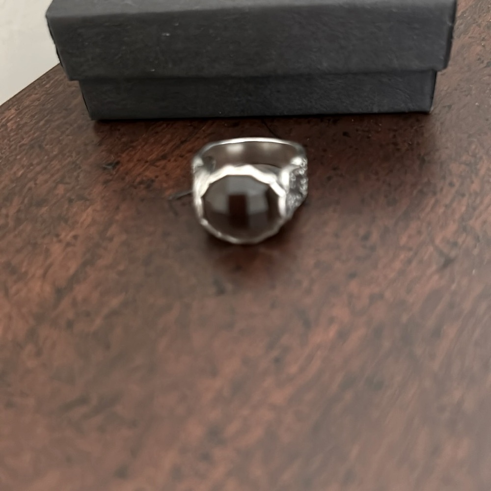 Silpada Sterling silver R2307 Faceted Smokey Brown Glass stone Size 6 - Picture 3 of 5